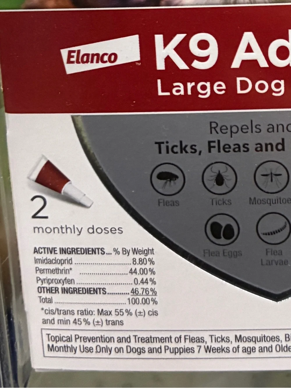 Elan K9 Advantix II Large Dog Treatment - New Sealed